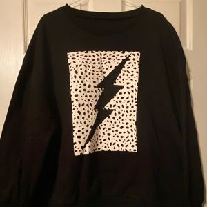 Black sweatshirt with lightening bolt. New without tags